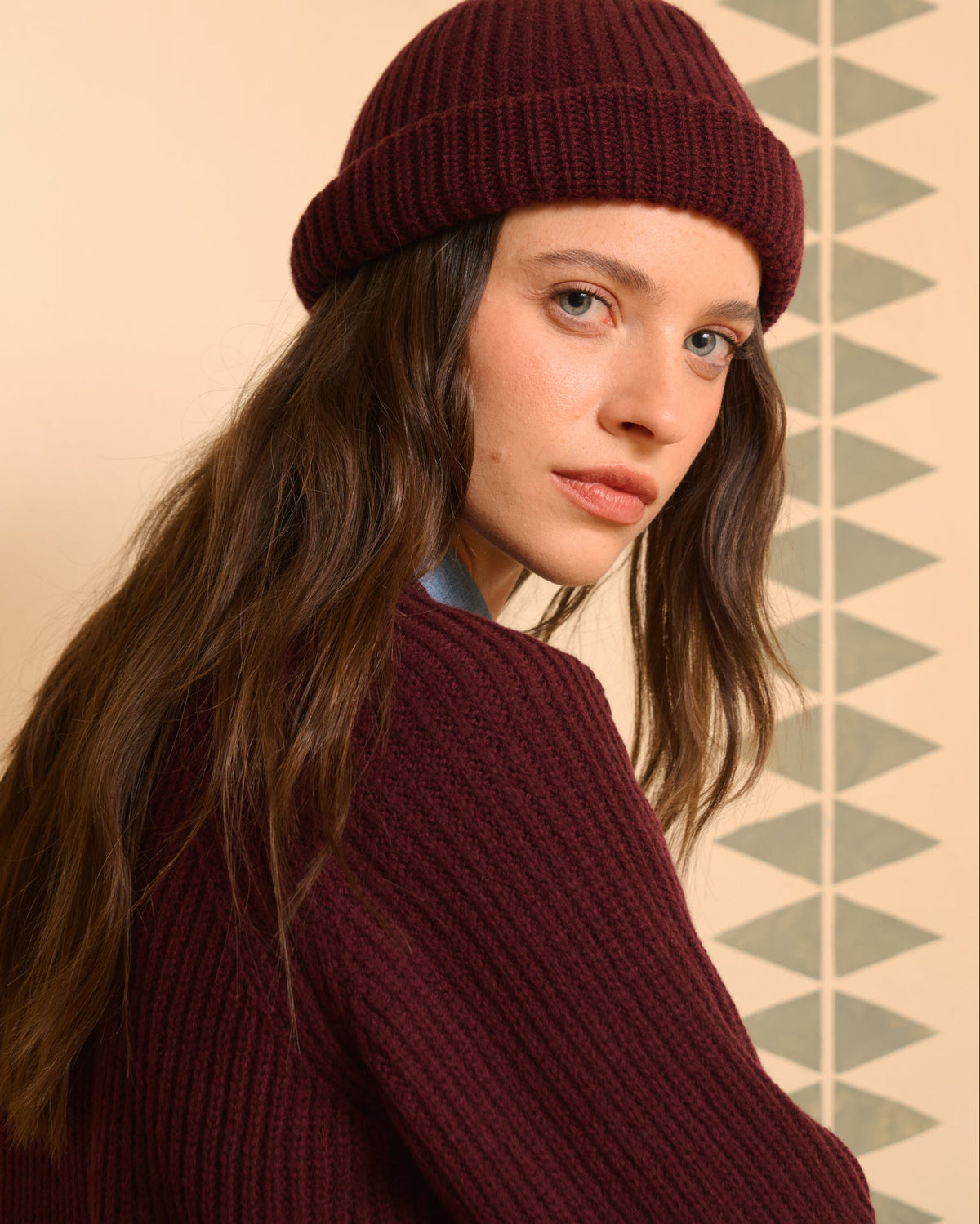 Accessori Maremosso, cappellino in lana e cashmere bordeaux