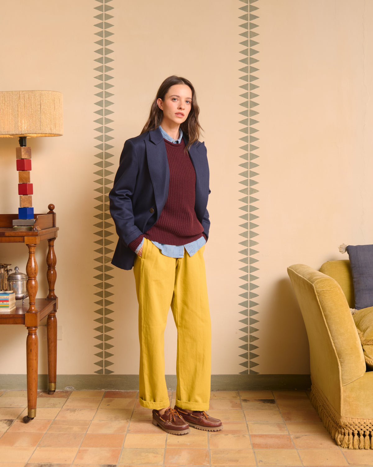 Blazer doppiopetto blu donna, total look invernale