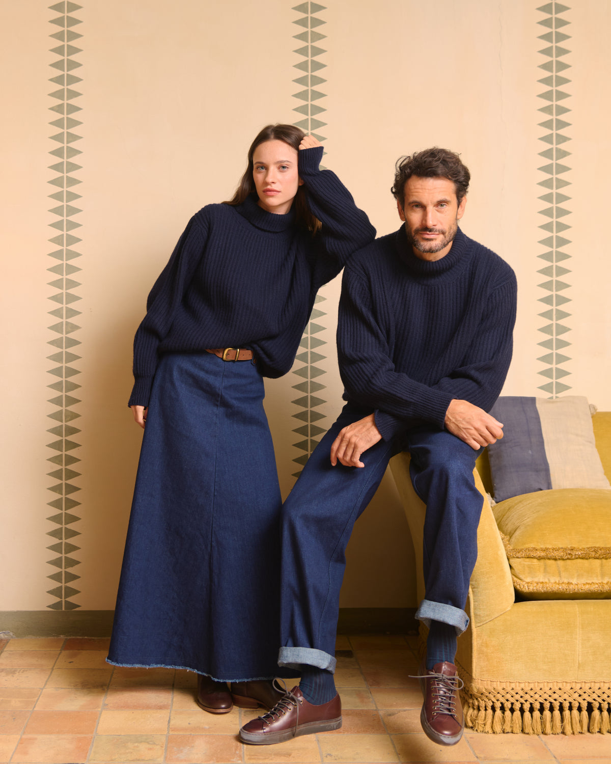 Gonna denim lunga Maremosso, look completo