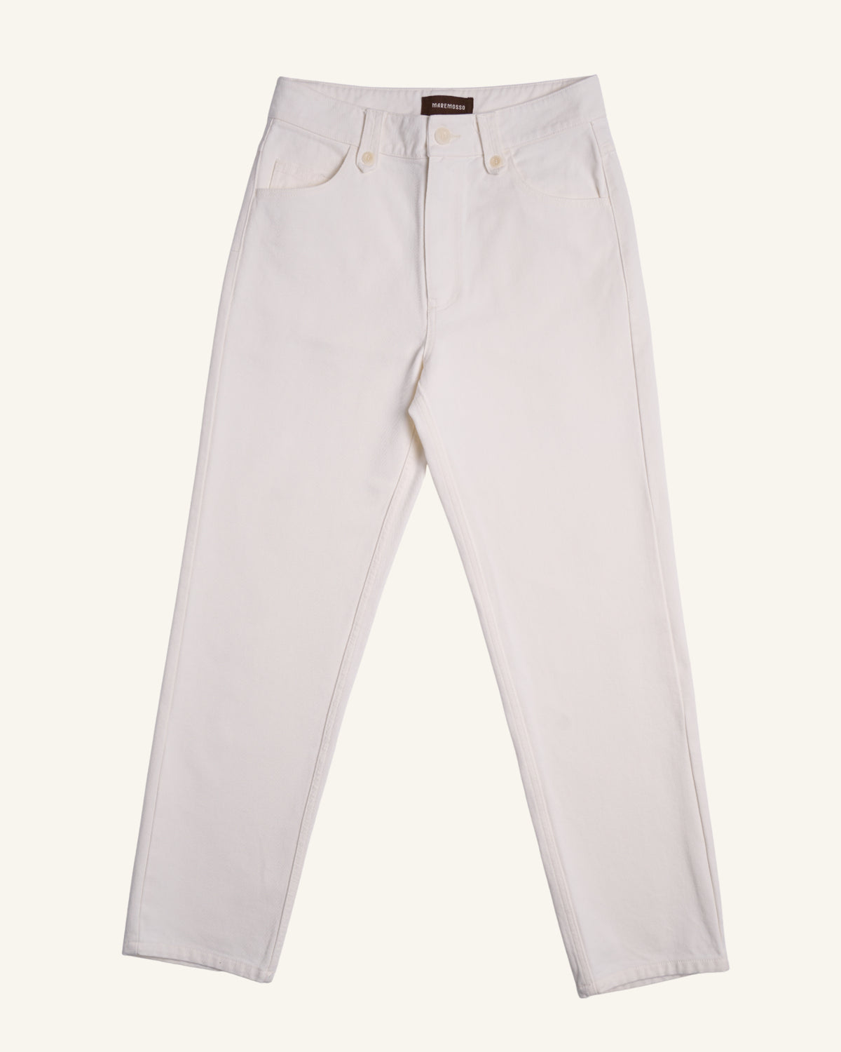 Jeans bianchi donna a gamba dritta Maremosso in cotone Manteco