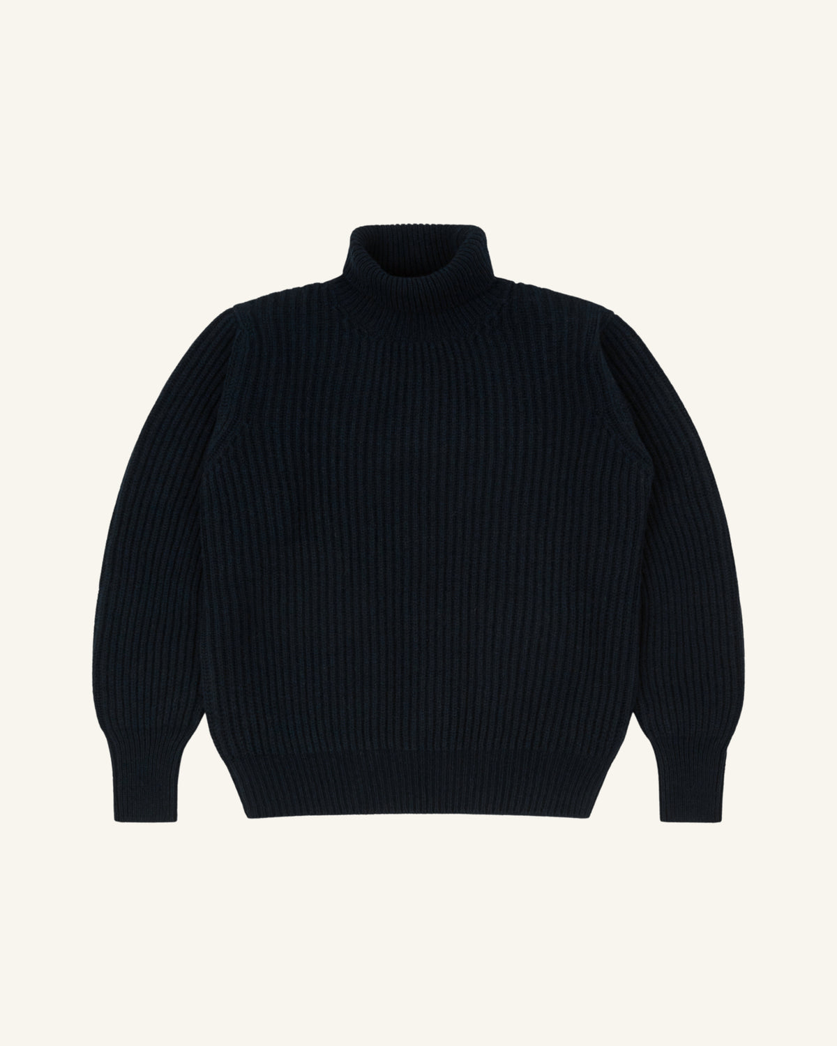 Golf Fisherman donna blu navy, maglione a collo alto in lana e cashmere Maremosso