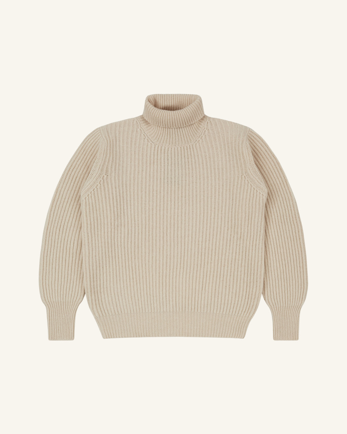 Maglione a collo alto uomo bianco burro in lana e cashmere, Maremosso