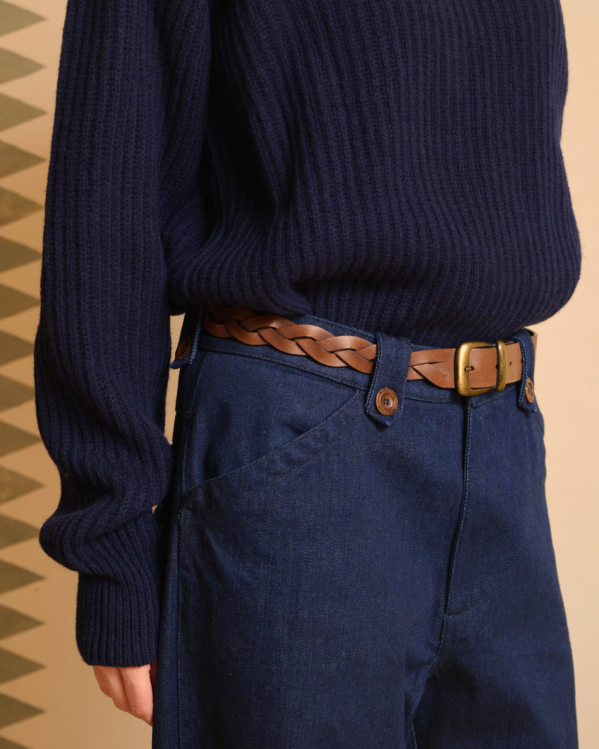 Pantalone in denim donna, dettaglio della tasca obliqua