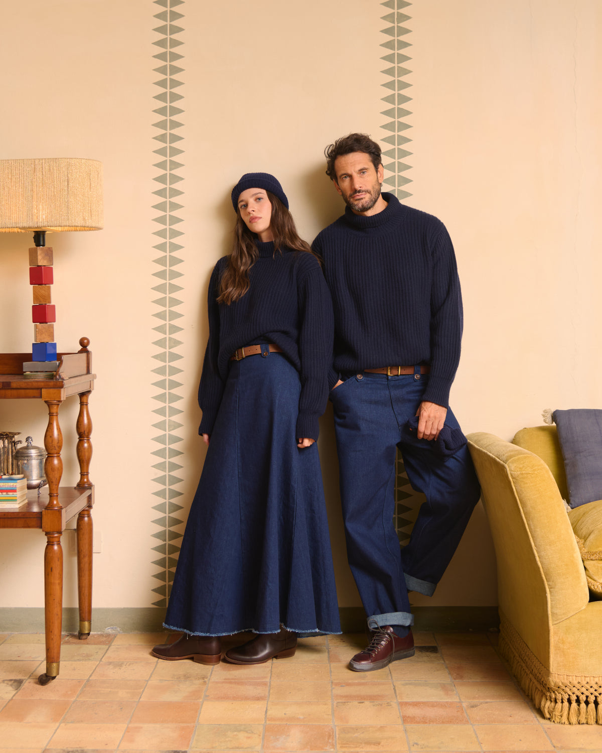 Pantalone in denim uomo e donna, look workwear