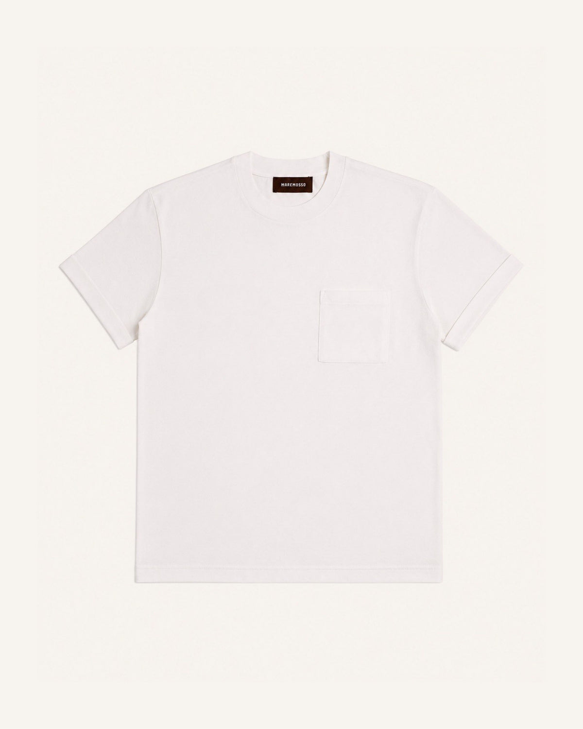 T-shirt bianca uomo con taschino in cotone, Maremosso