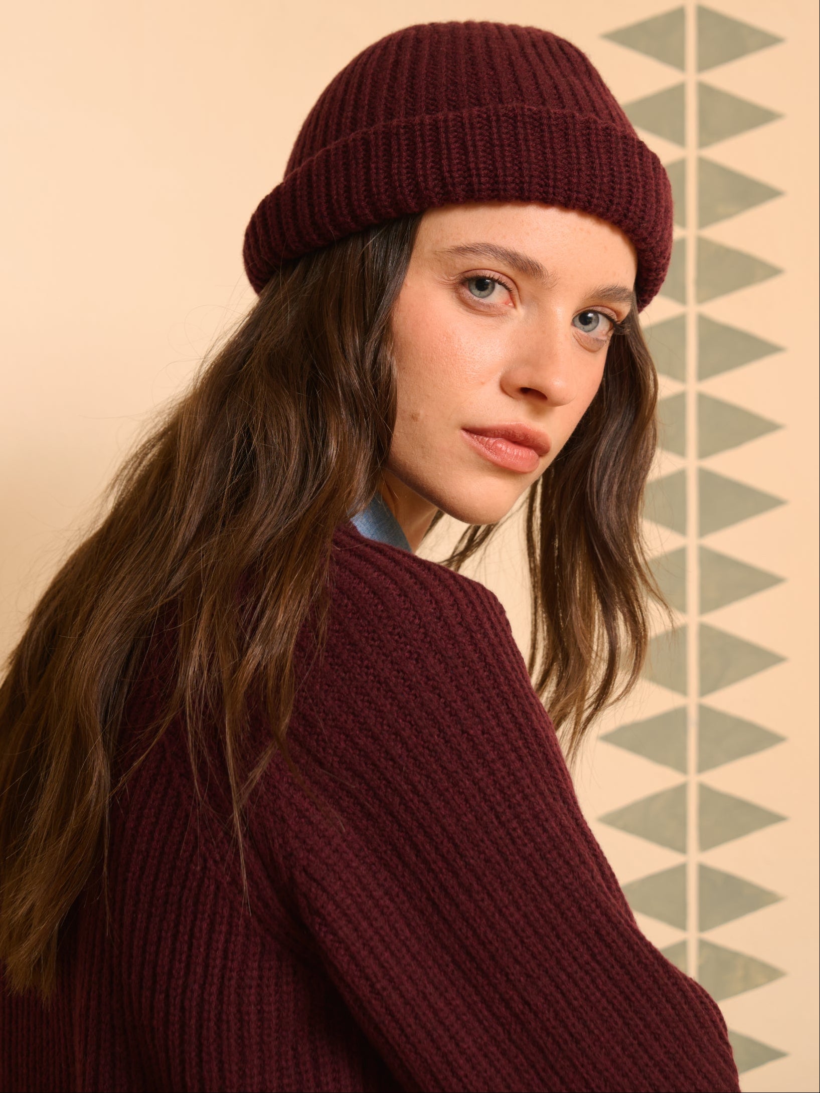 Accessori Maremosso, cappellino in lana e cashmere bordeaux