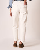 Jeans bianchi Maremosso con ricamo a onda sulle tasche posteriori