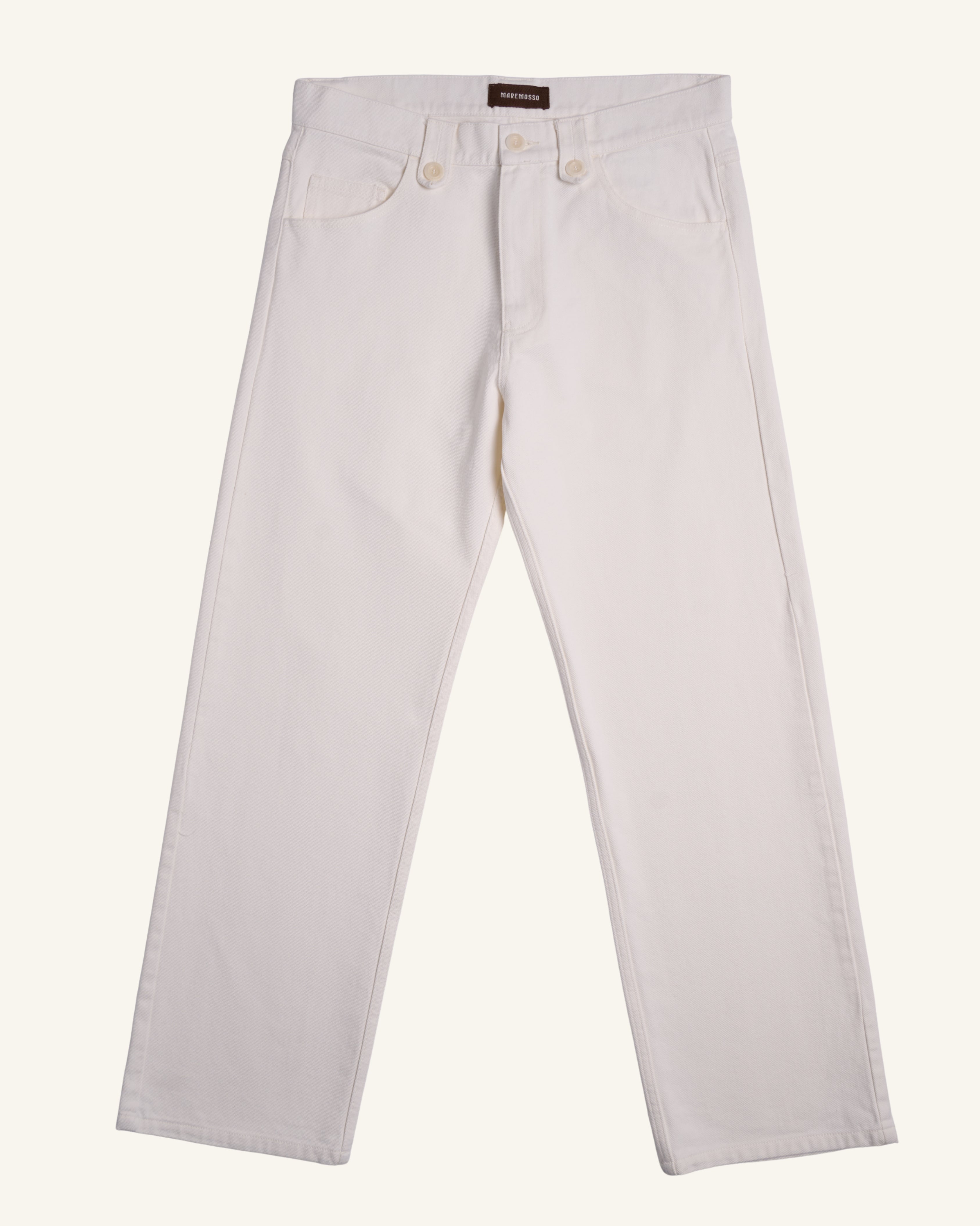 Jeans bianchi uomo a gamba dritta Maremosso in cotone Manteco