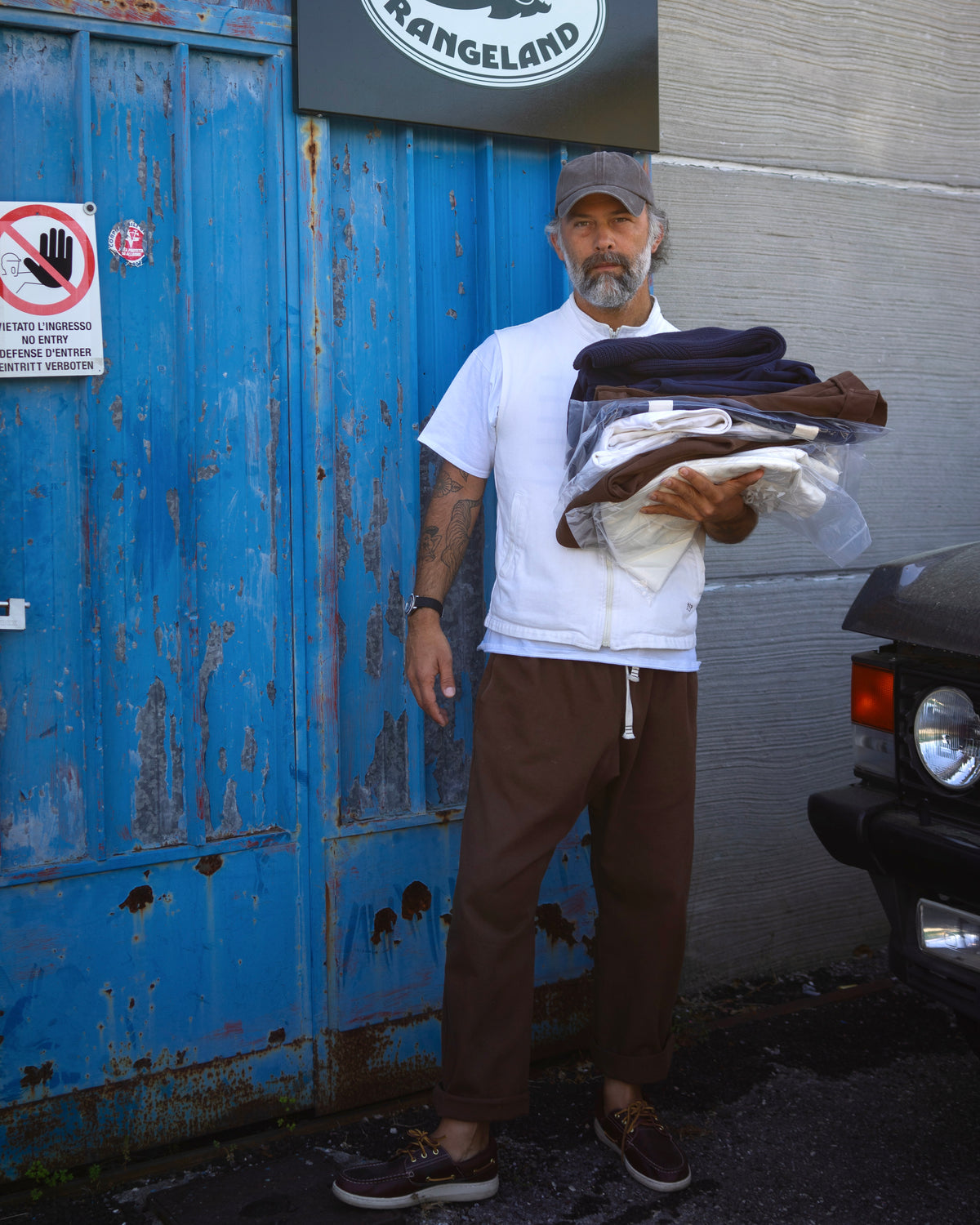Pantalone Sol Levante uomo marrone, dettaglio del cotone Manteco
